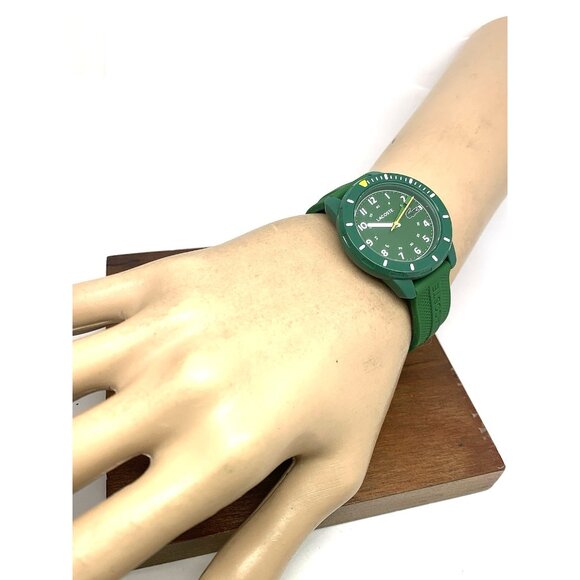 Lacoste Womens Kids Watch 2030055 Quartz Mini Tennis Green Dial Rubber Band 35mm - Picture 5 of 14